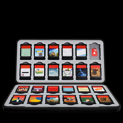 FUNLAB Switch Game Case with 24 Game Card Storage - Brown Black - Zonai