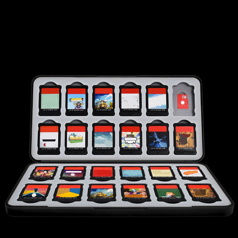 FUNLAB Switch Game Storage with 24 Card Storage - Gray Black