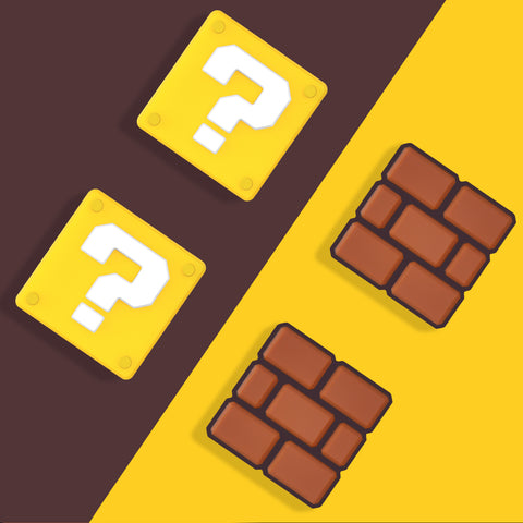 Switch Thumb Grips - Question Mark Block Yellow & Brick Block Brown